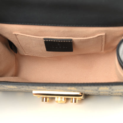 Gucci GG Supreme Monogram Bees Small Padlock Shoulder Bag Black 5 of 12