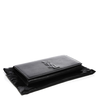 Saint Laurent Calfskin Monogram Large Belle De Jour Clutch Black 4 of 7