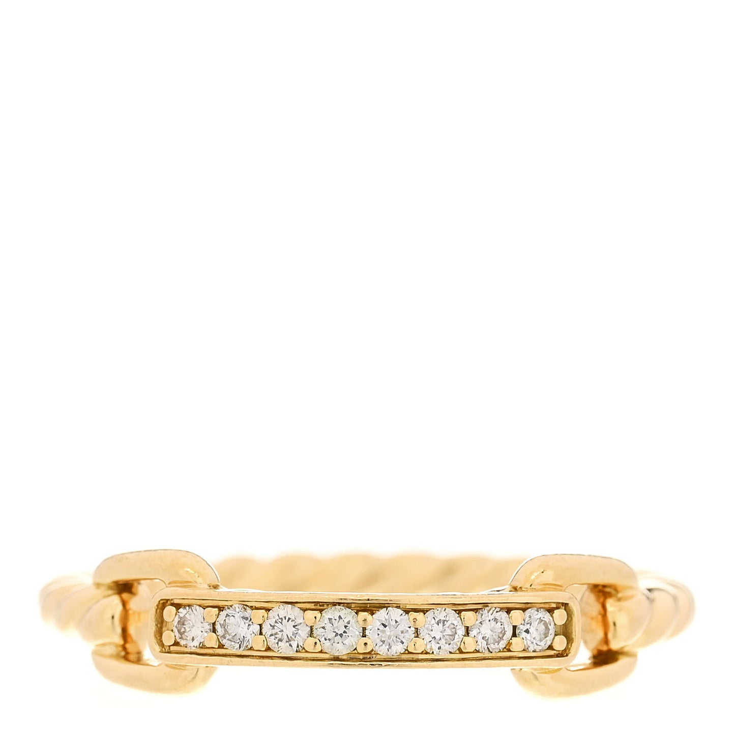 18K Yellow Gold Diamond Pave Petite Ring 53 6.25