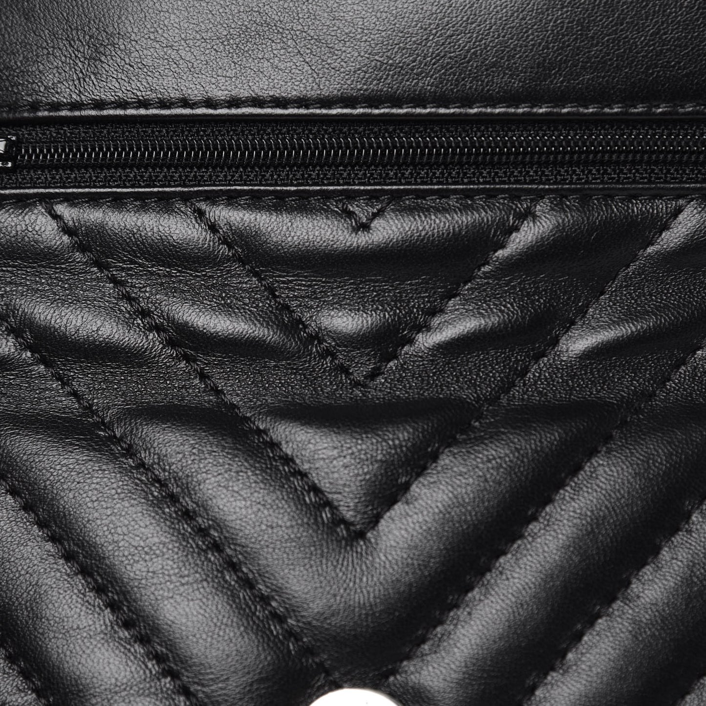 Calfskin Chevron Waist Belt Bag Black