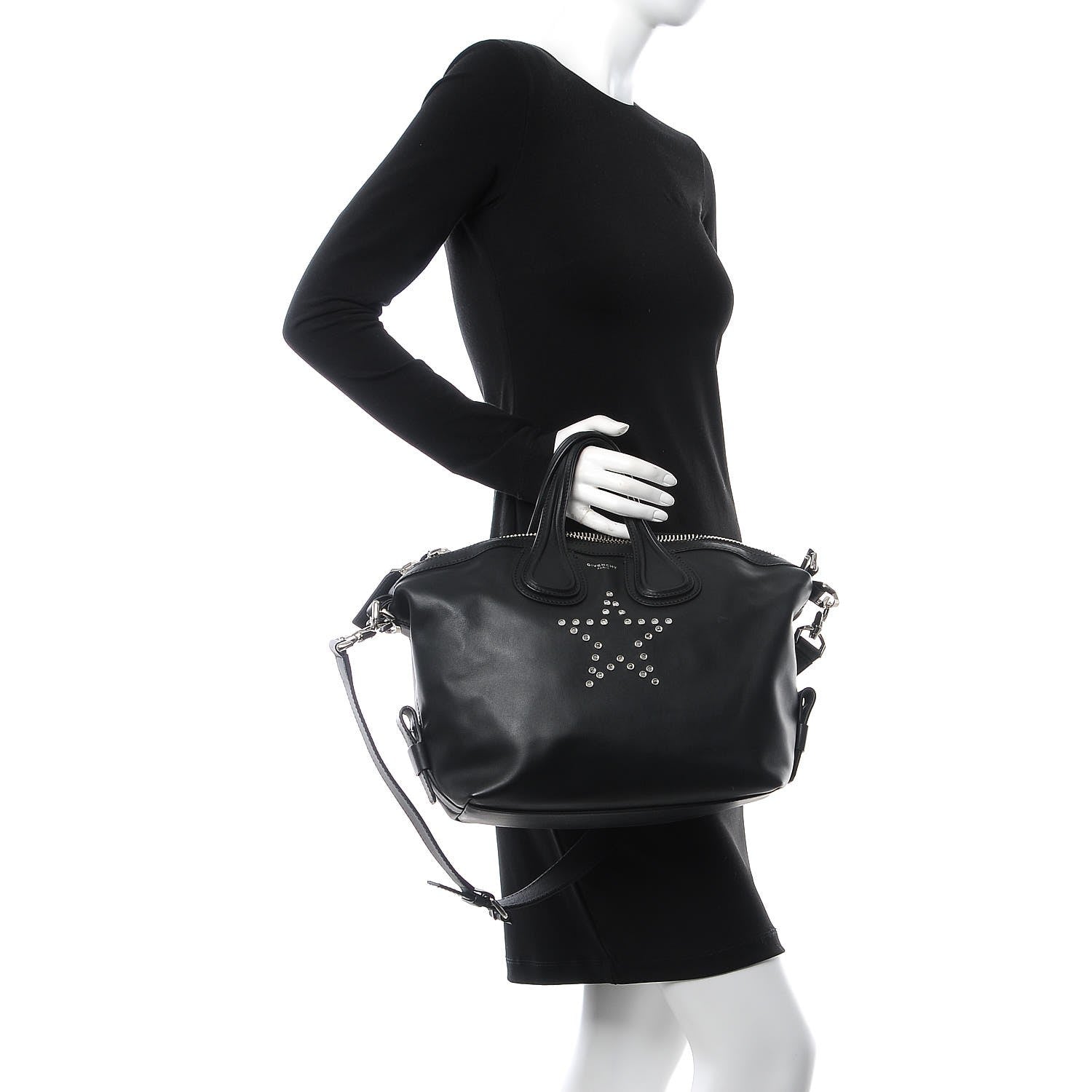 Givenchy Calfskin Studded Star Small Nightingale Black 3 of 8