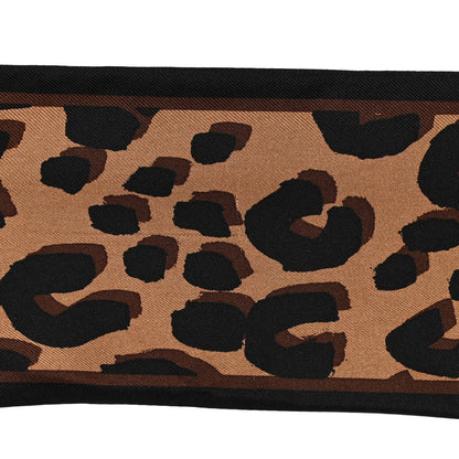 Louis Vuitton Silk Leopard Bandeau Scarf Marron 6 of 8