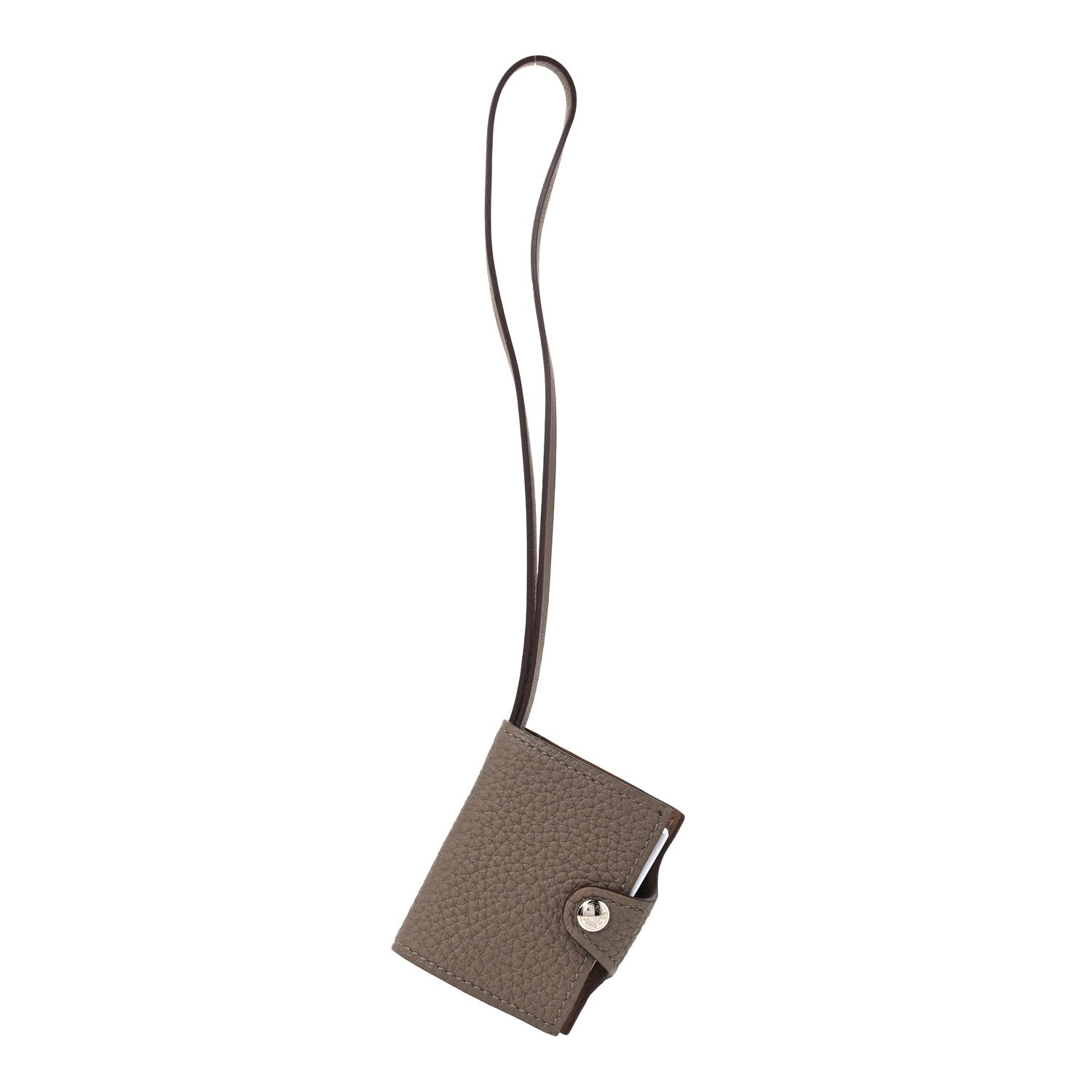 Hermes Togo Swift Verso Ulysse Nano Bag Charm Etoupe Alezan 1 of 5