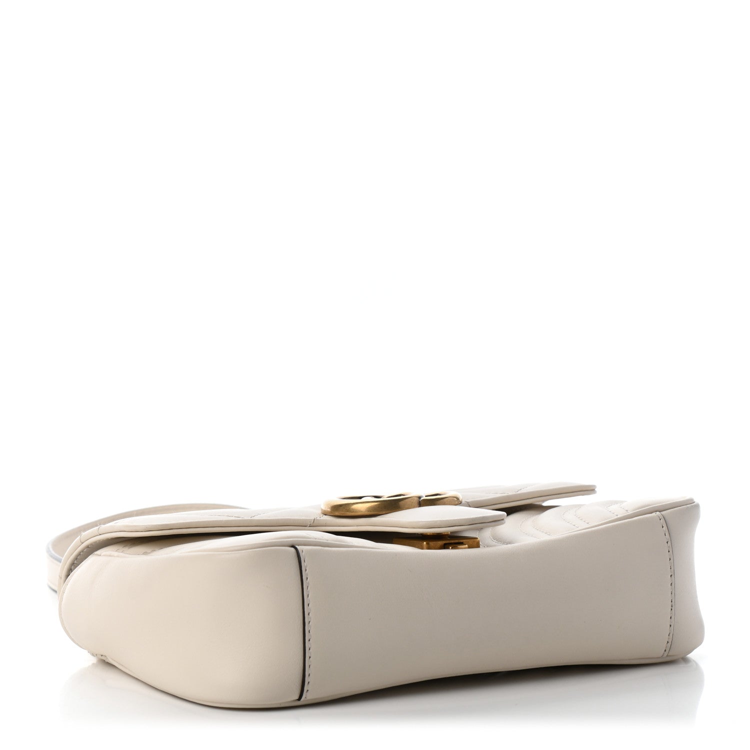 Gucci Calfskin Matelasse Mini GG Marmont Shoulder Bag White 3 of 5