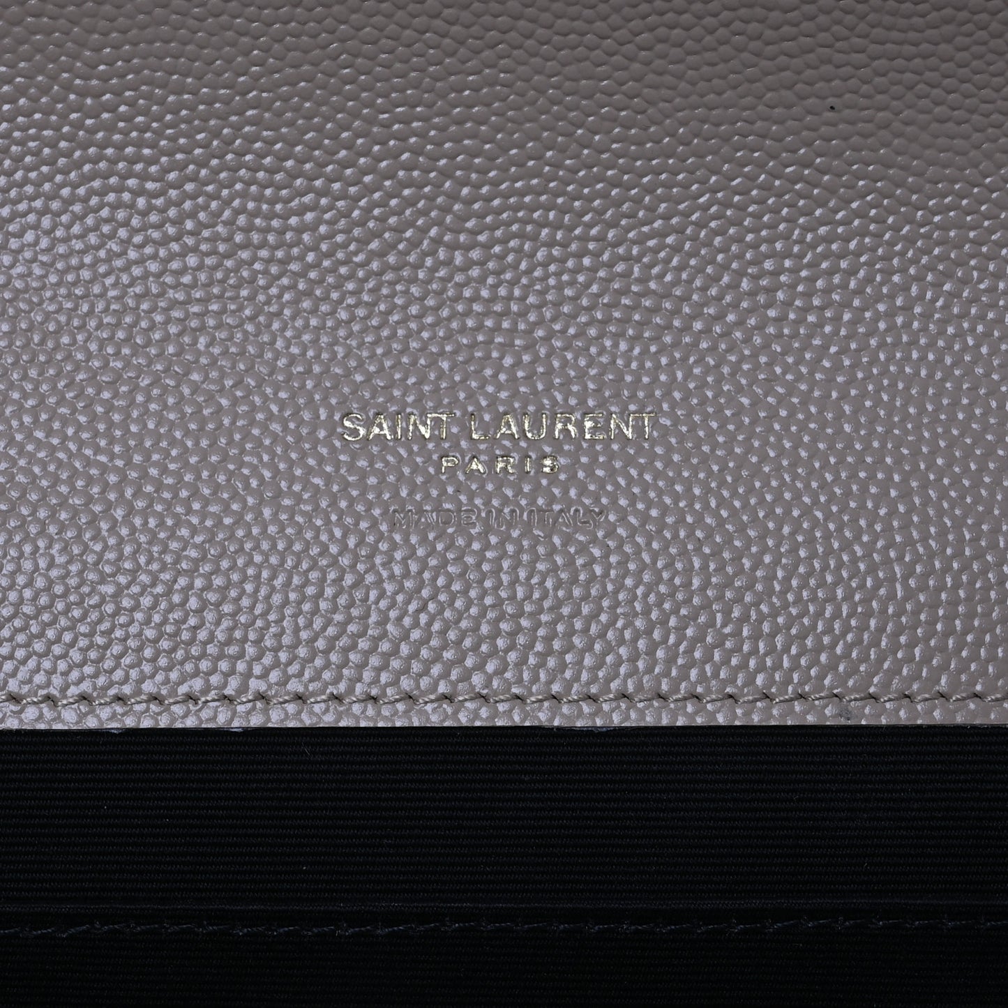Grain De Poudre Matelasse Chevron Monogram Envelope Clutch Dark Beige