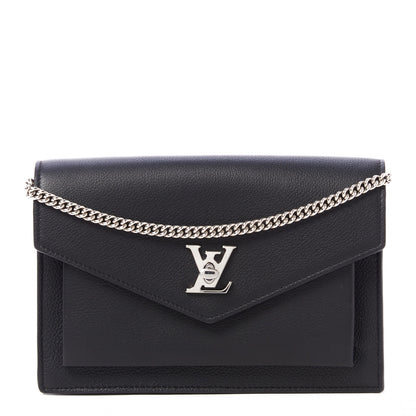 Louis Vuitton Soft Calfskin My Lockme Chain Pochette Black 1 of 8