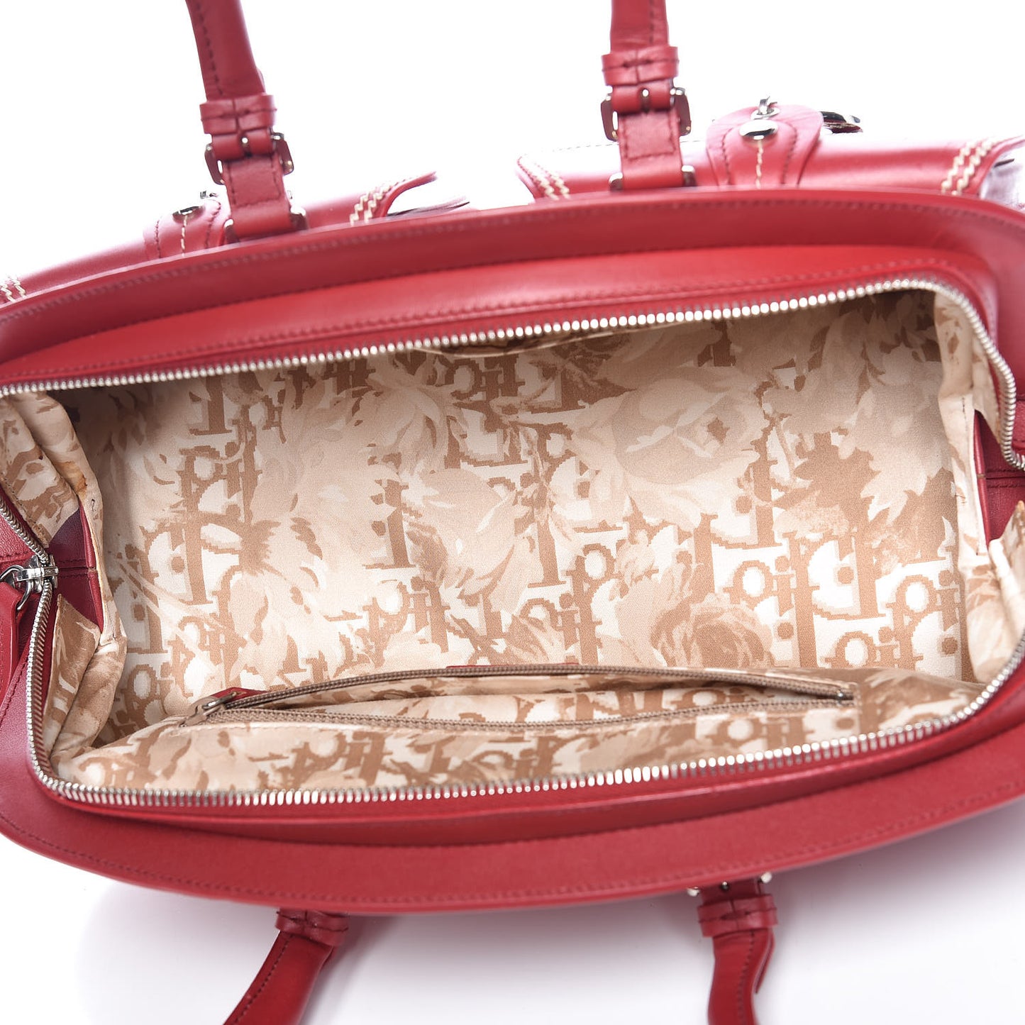 Calfskin Medium Detective Satchel Red