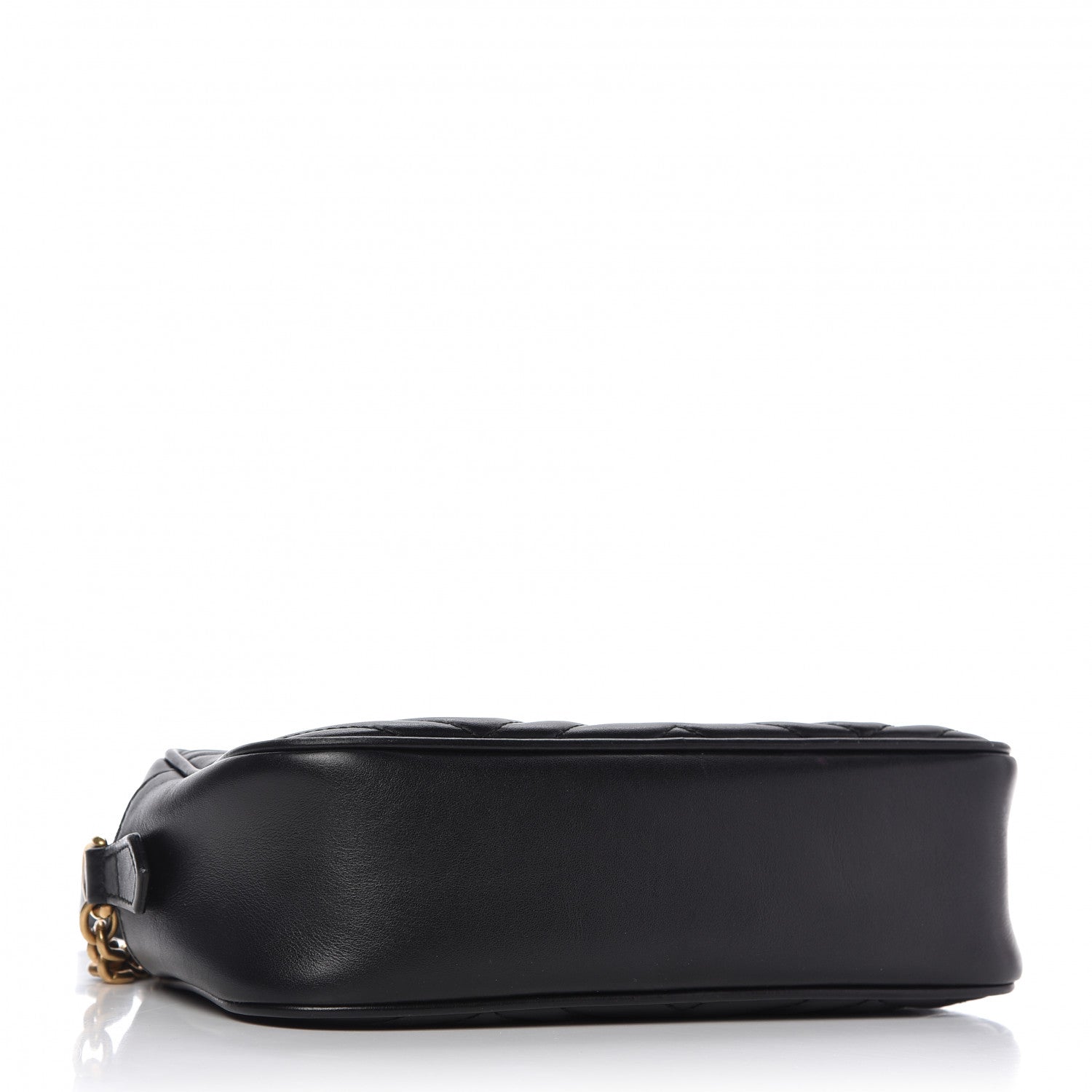 Gucci Calfskin Matelasse Small GG Marmont Chain Shoulder Bag Black 4 of 10