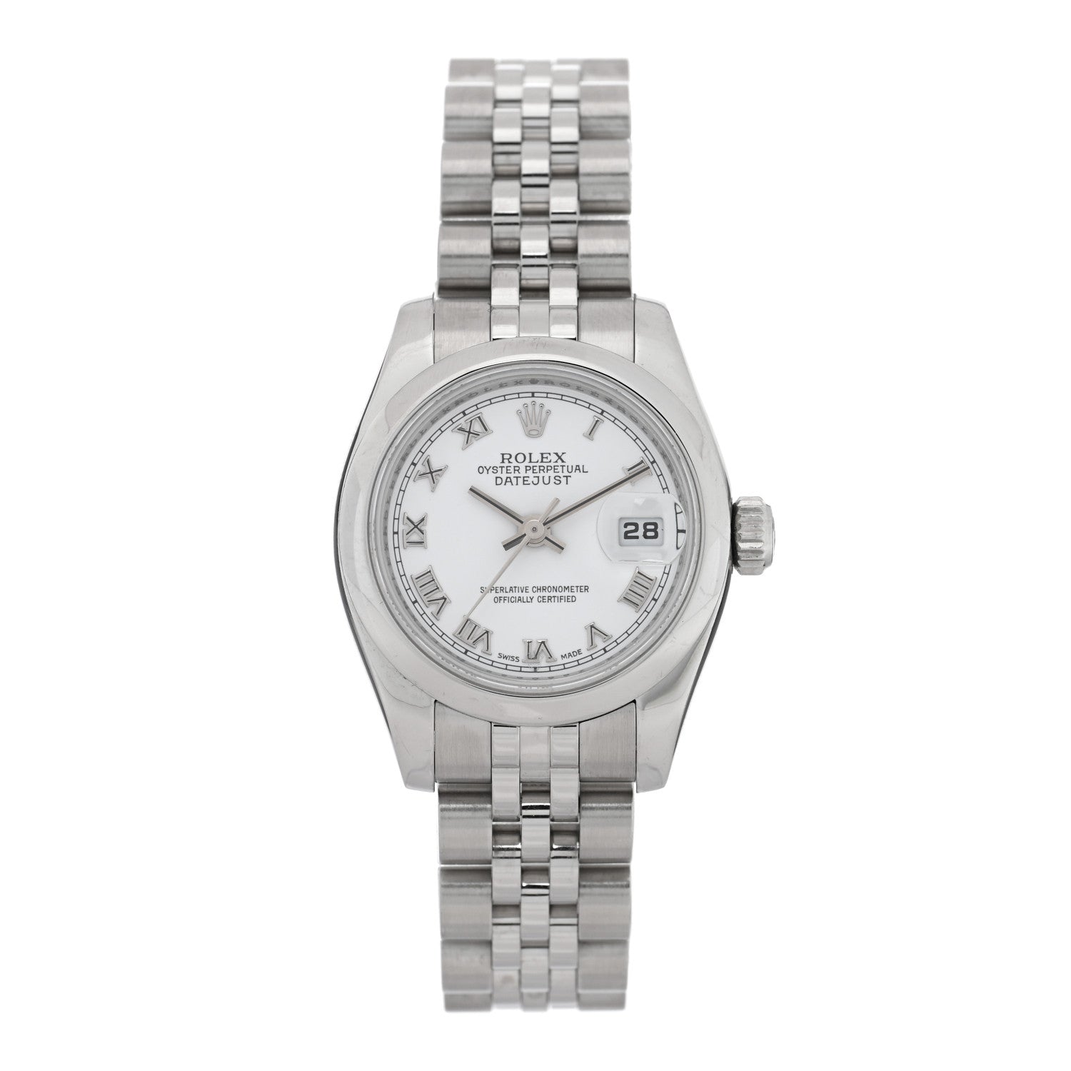 Rolex Stainless Steel 26mm Oyster Perpetual Datejust Watch White Roman 179160 1 of 5