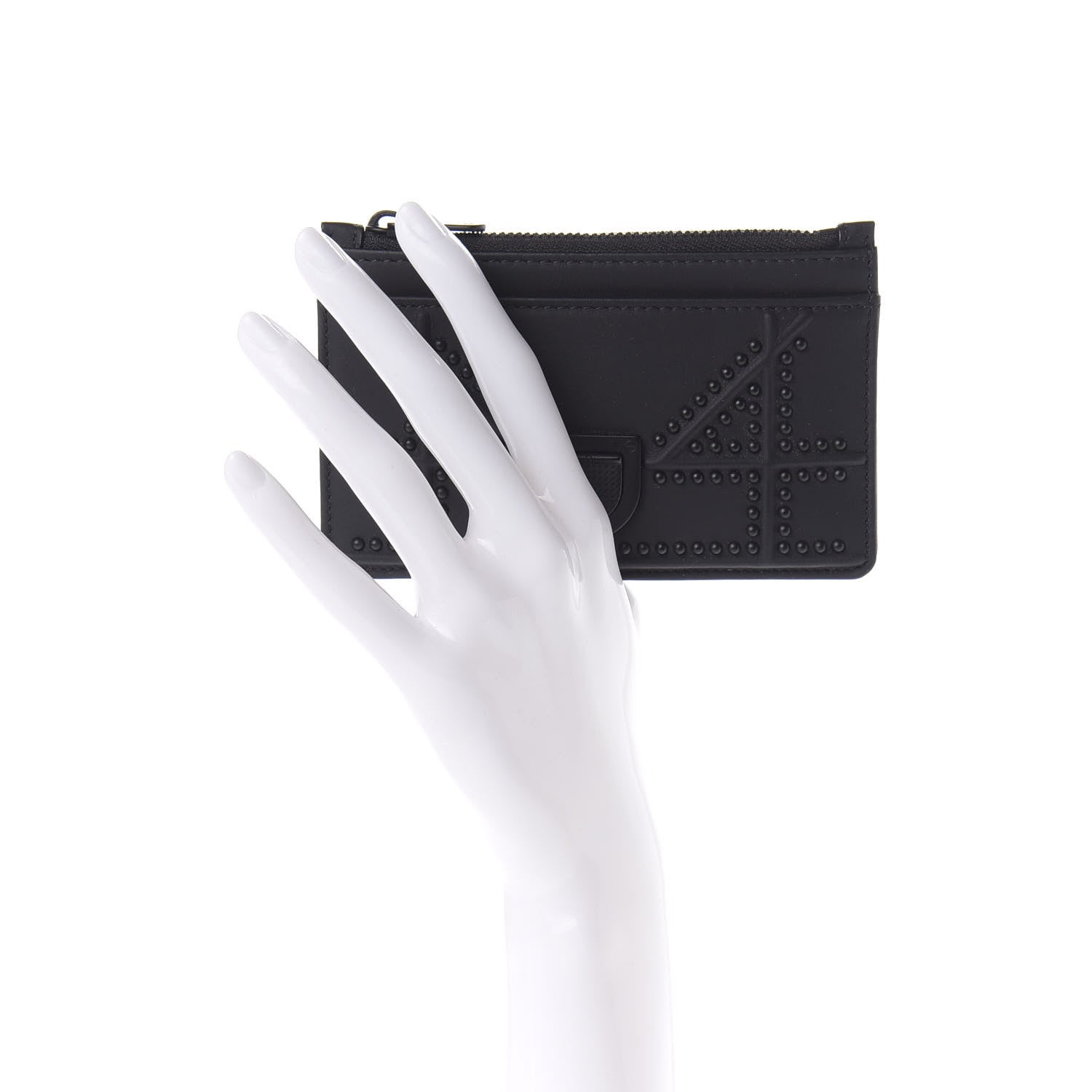 Christian Dior Ultra Matte Calfskin Studded Diorama Card Holder Black 2 of 6