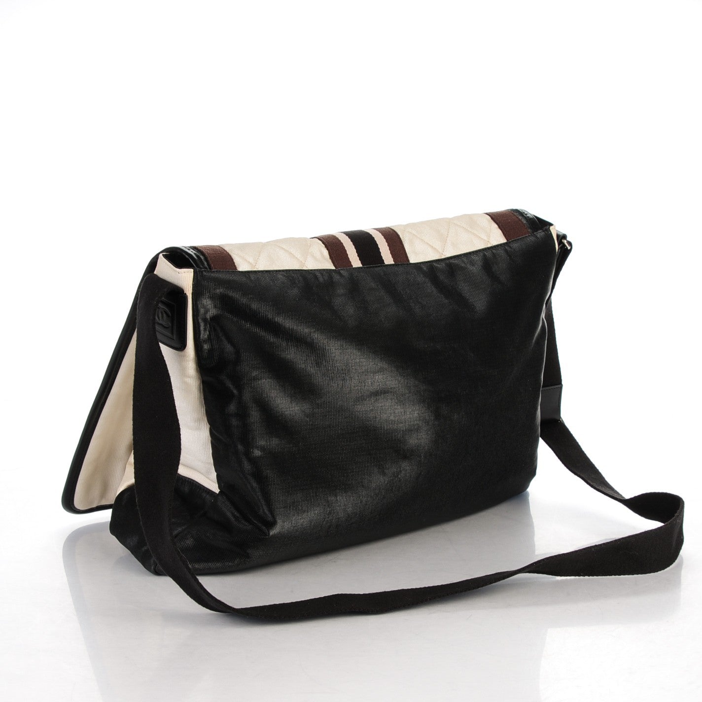 Chanel Nylon Quilted Sport Messenger White Black 3 of 7