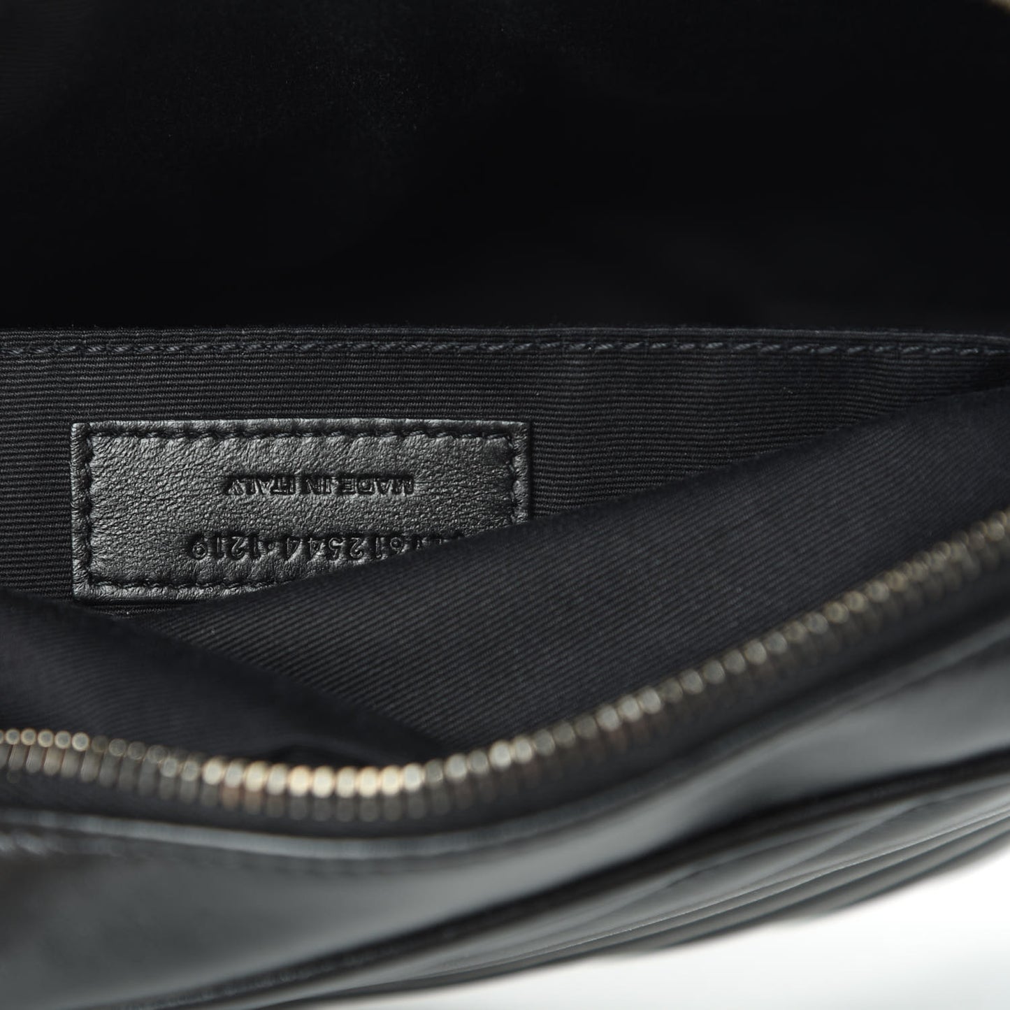 Calfskin Matelasse Monogram Lou Camera Bag Black