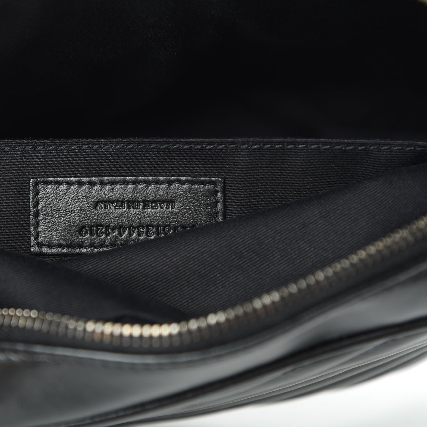 Saint Laurent Calfskin Matelasse Monogram Lou Camera Bag Black 7 of 14