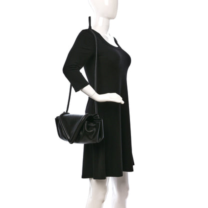 Bottega Veneta Lambskin Small Beak Triangle Flap Shoulder Bag Black 2 of 8
