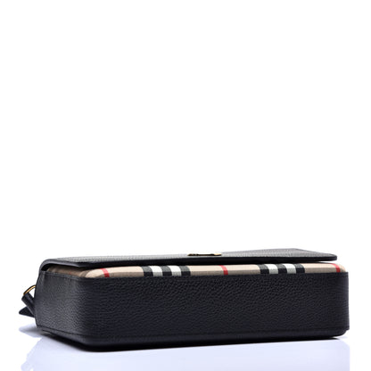 Burberry Grainy Calfskin Vintage Check Hampshire Crossbody Black 4 of 10