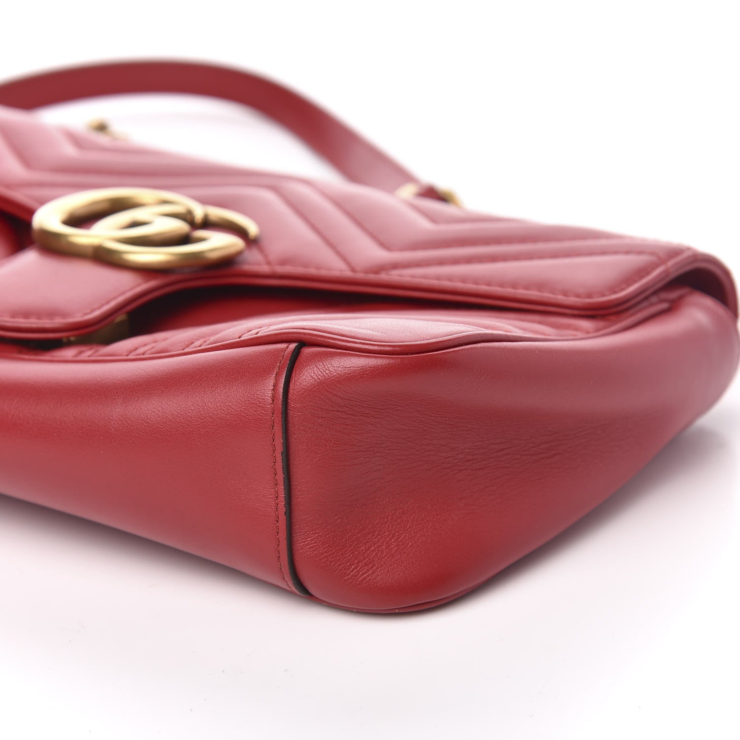 Gucci Calfskin Matelasse Small GG Marmont Shoulder Bag Hibiscus Red 9 of 10