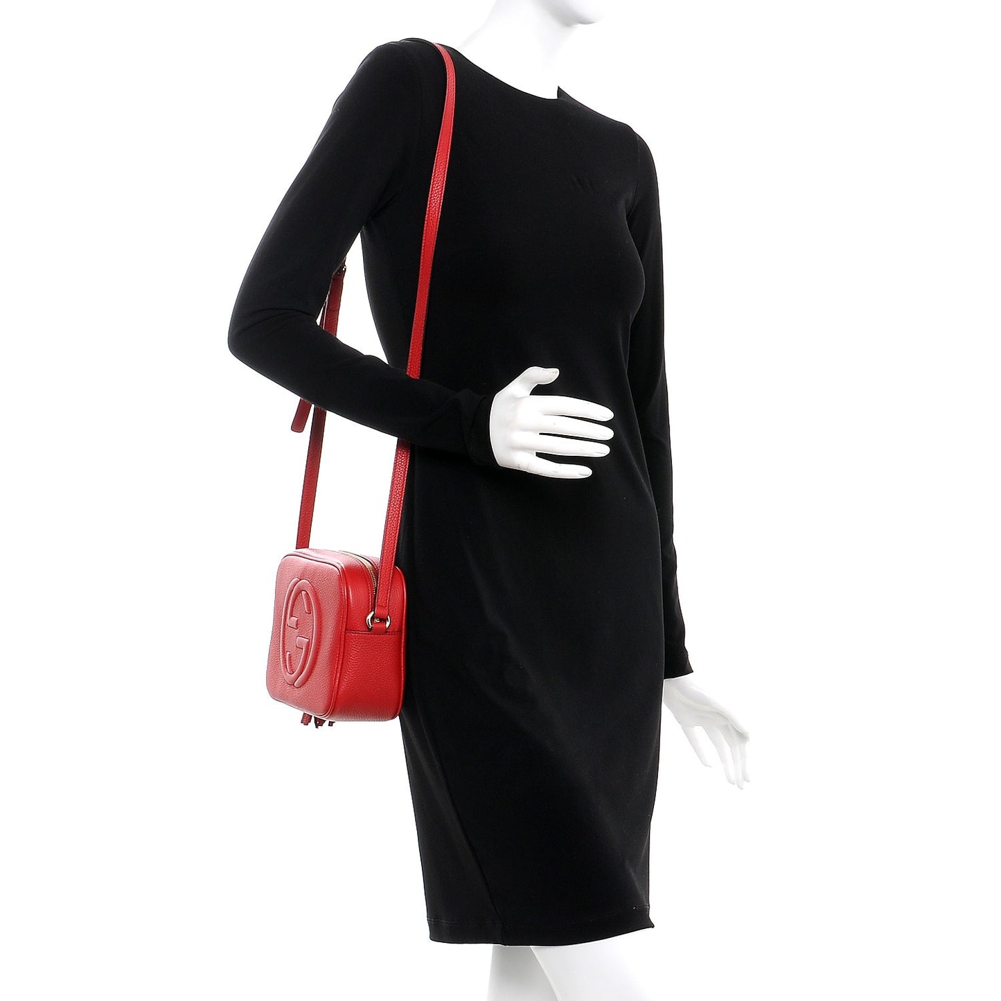 Pebbled Calfskin Small Soho Disco Bag Tabasco Red