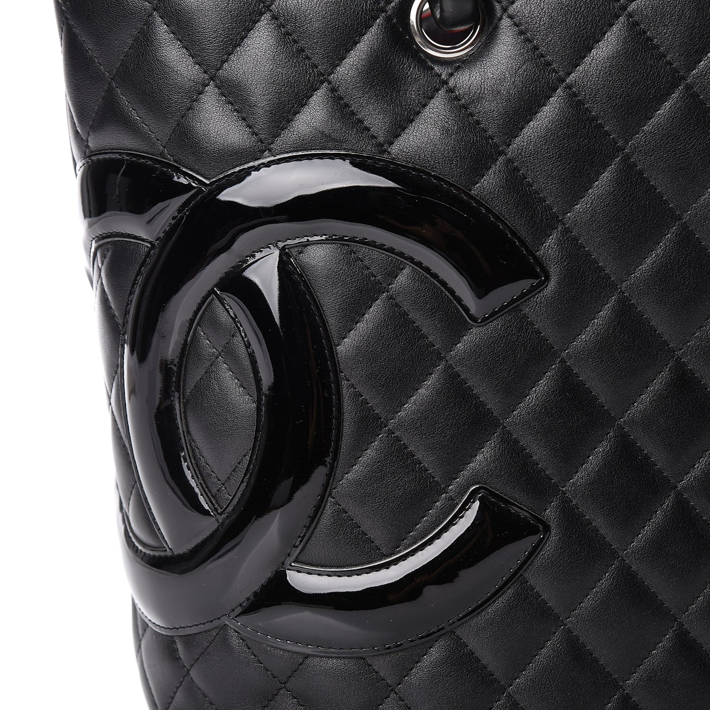 Calfskin Quilted Large Cambon Tote Black