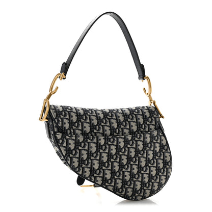 Christian Dior Oblique Saddle Bag Blue Blue 3 of 13
