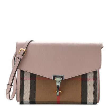 Burberry Derby Calfskin House Check Small Macken Crossbody Bag Pale Orchid 1 of 11