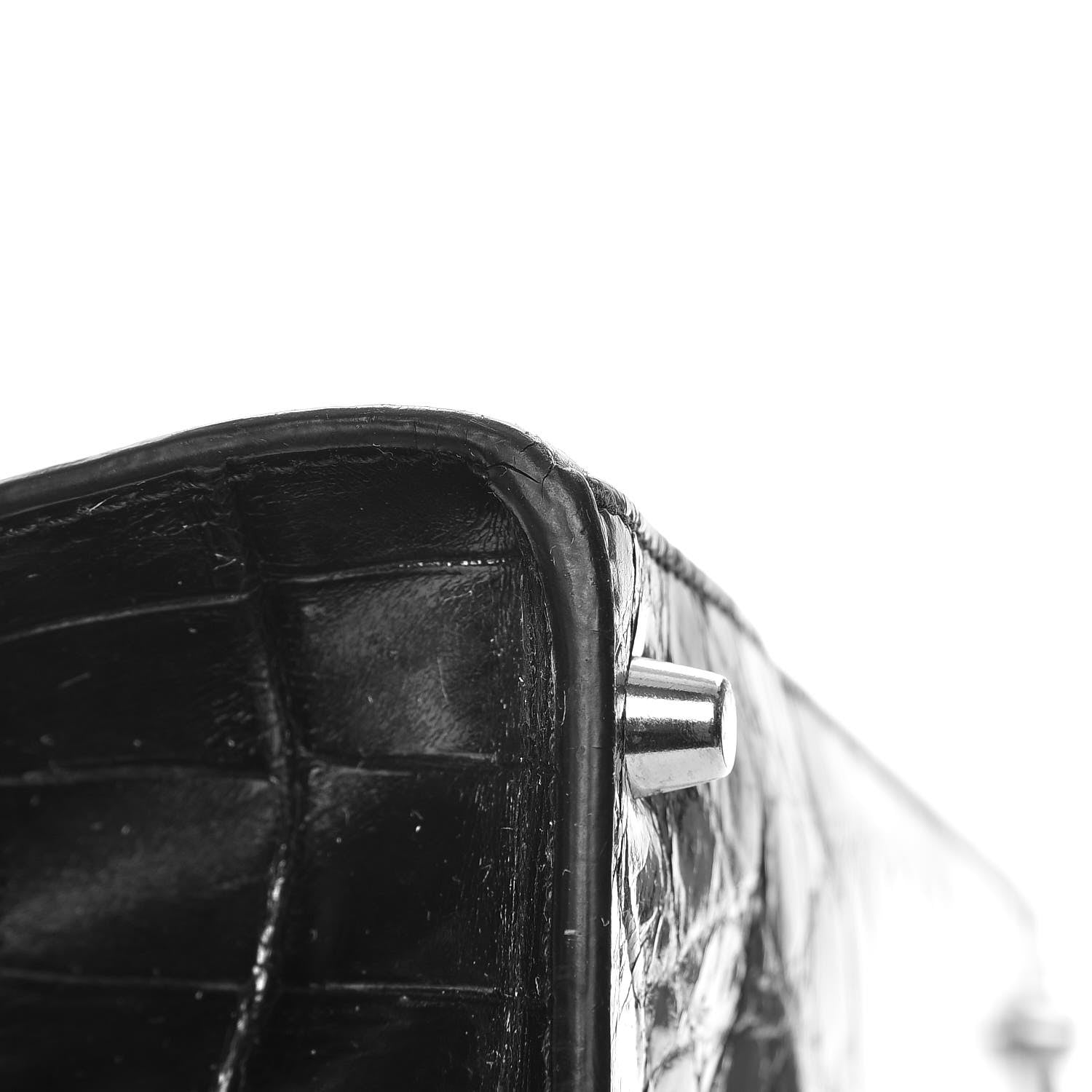 Prada Shiny Crocodile Framed Bag Black 11 of 12