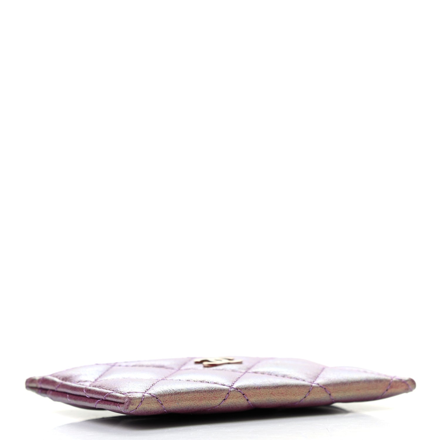 Chanel Iridescent Lambskin Quilted Card Holder Purple 4 of 8