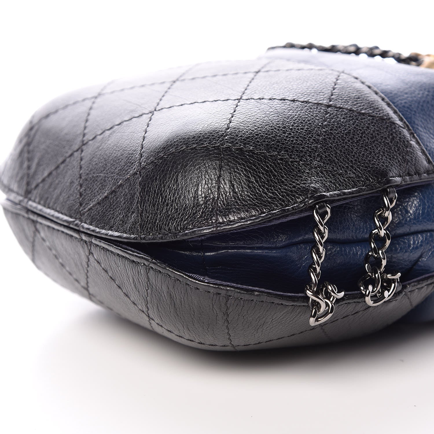 Chanel Calfskin Quilted Small Gabrielle Bucket Navy Blue Black 6 of 9