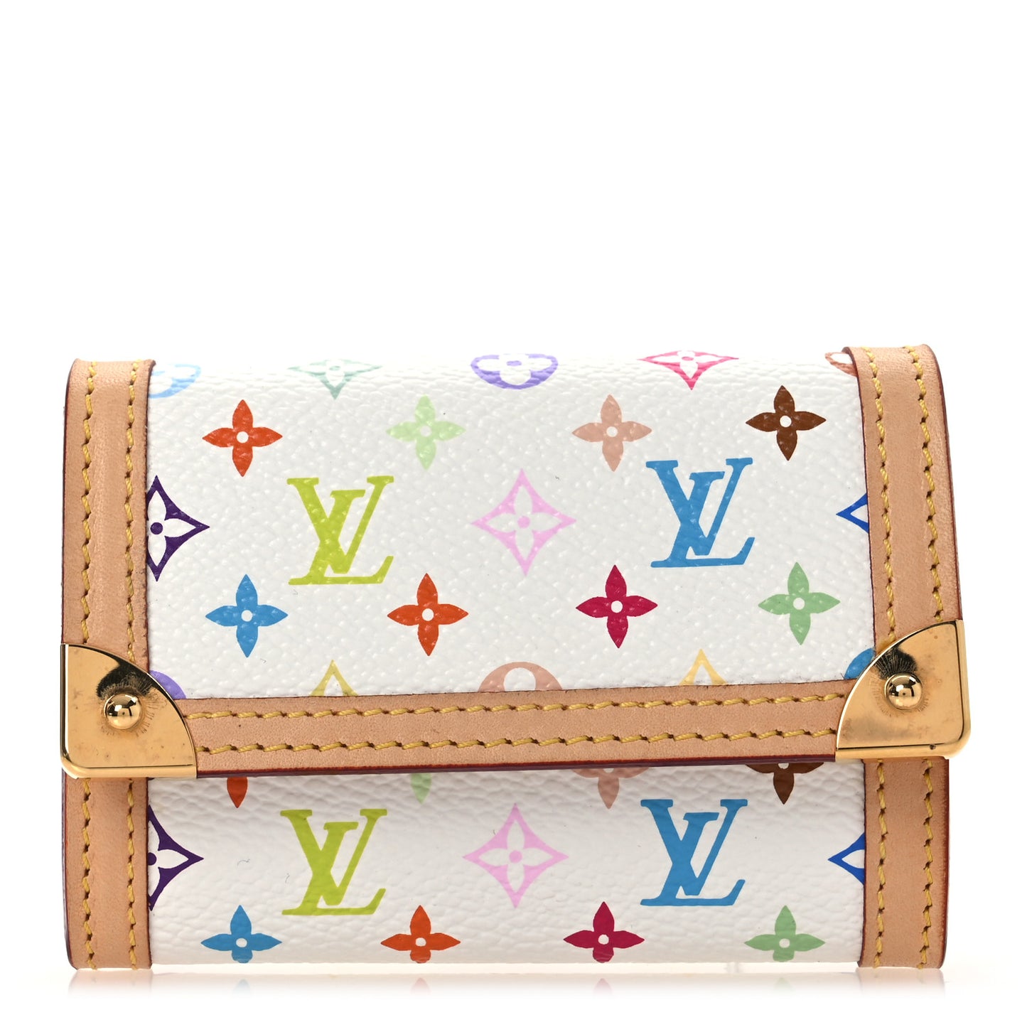 Monogram Multicolor Porte-Monnaie Plat Coin Purse White