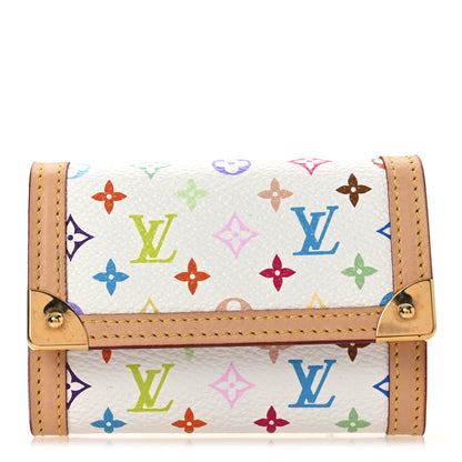 Louis Vuitton Monogram Multicolor Porte-Monnaie Plat Coin Purse White 1 of 9