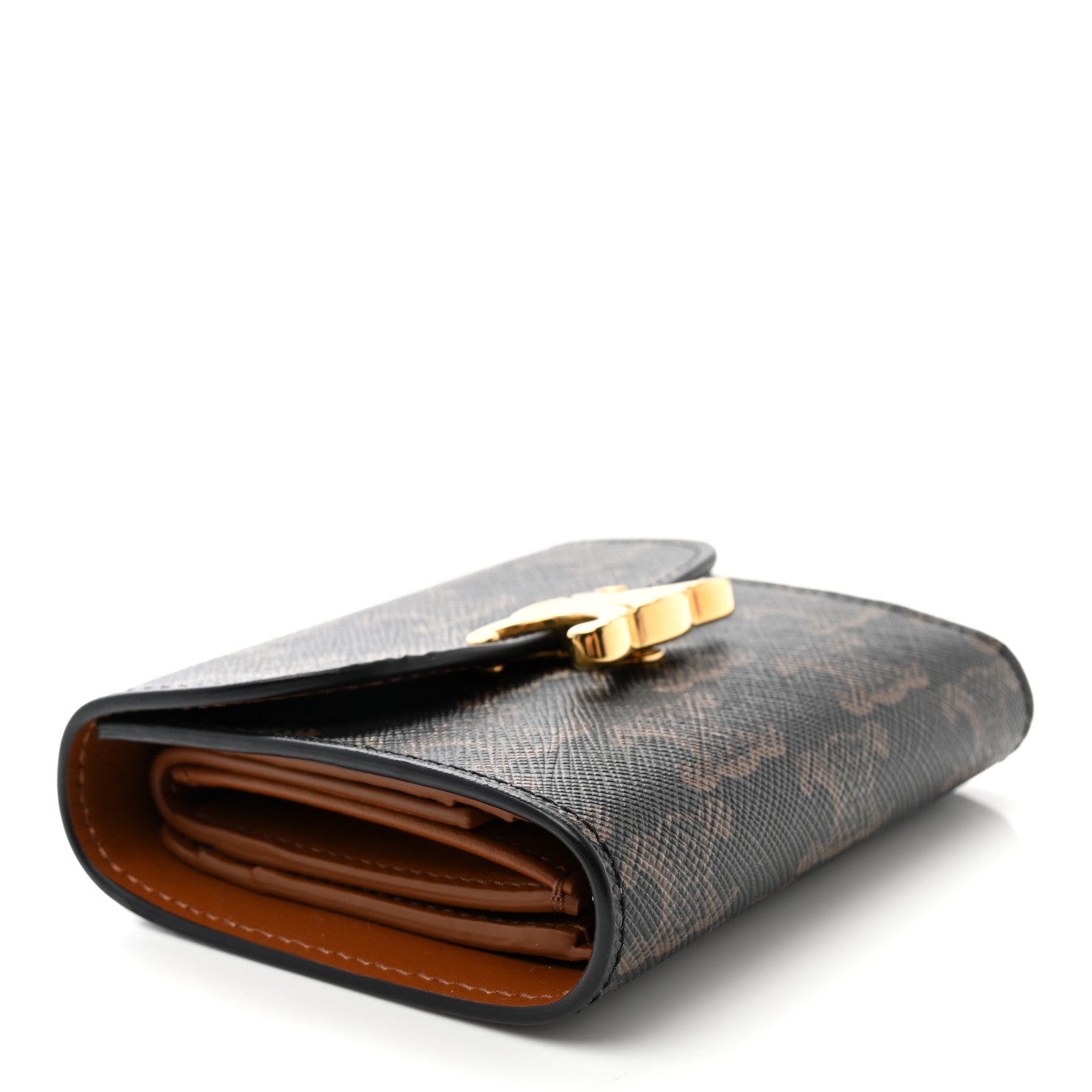 Celine Triomphe Canvas Small Triomphe Wallet Tan 4 of 9