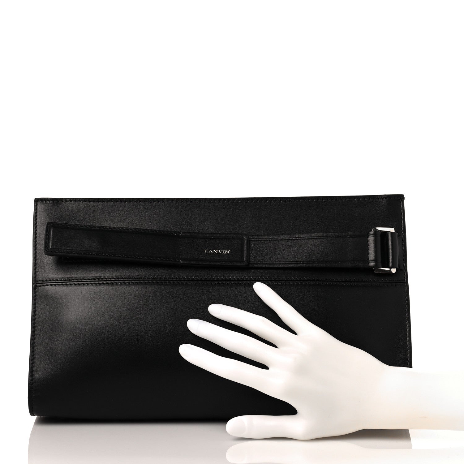 Lanvin Calfskin Regllisse Clutch Black 2 of 8