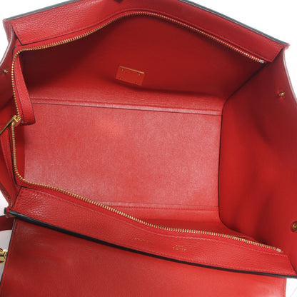 Celine Drummed Leather Suede Small Trapeze Coquelicot 5 of 9