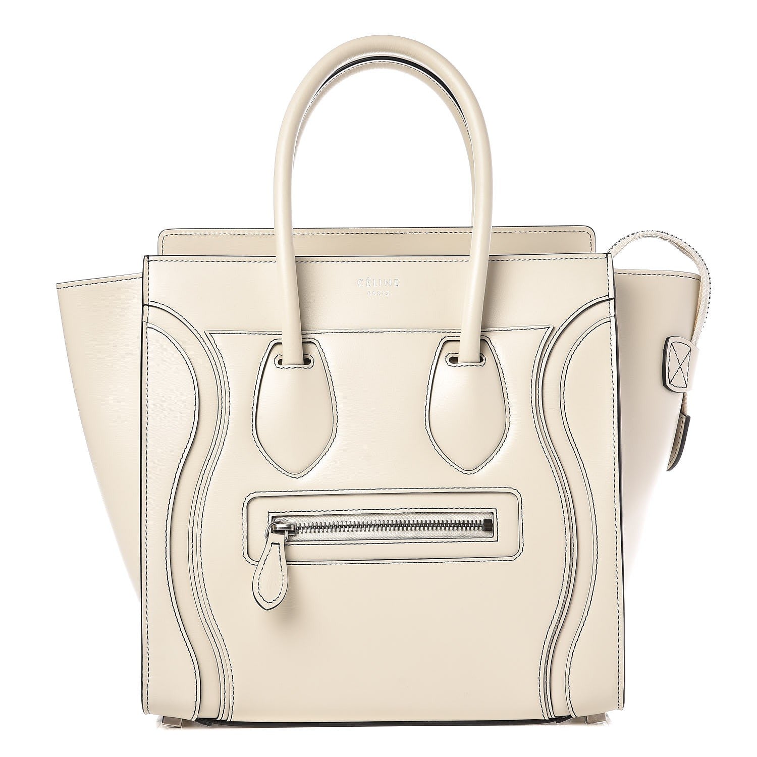 Celine Satin Calfskin Micro Debossed Luggage White 1 of 8