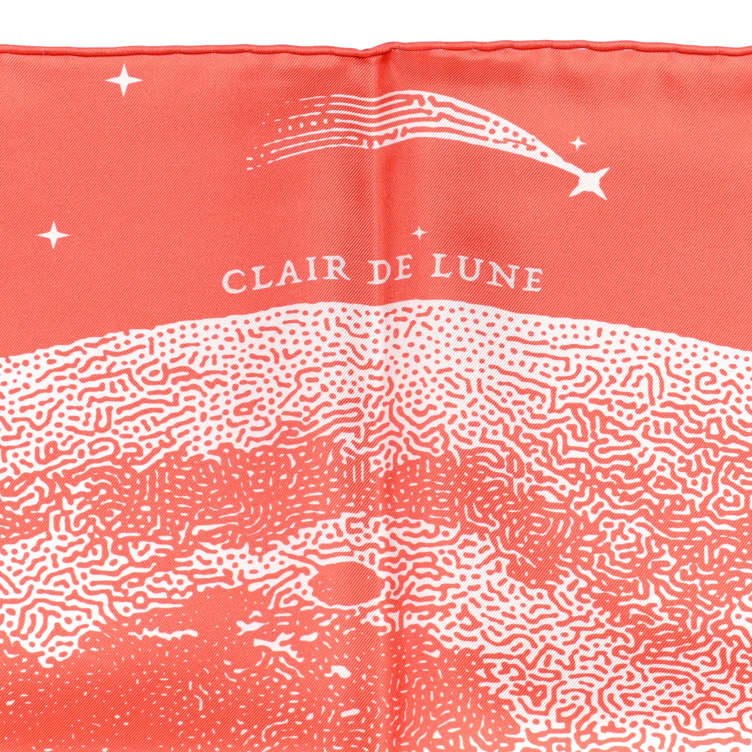 Hermes Silk Double Face Clair De Lune Scarf 90 Orange Gris White 3 of 6