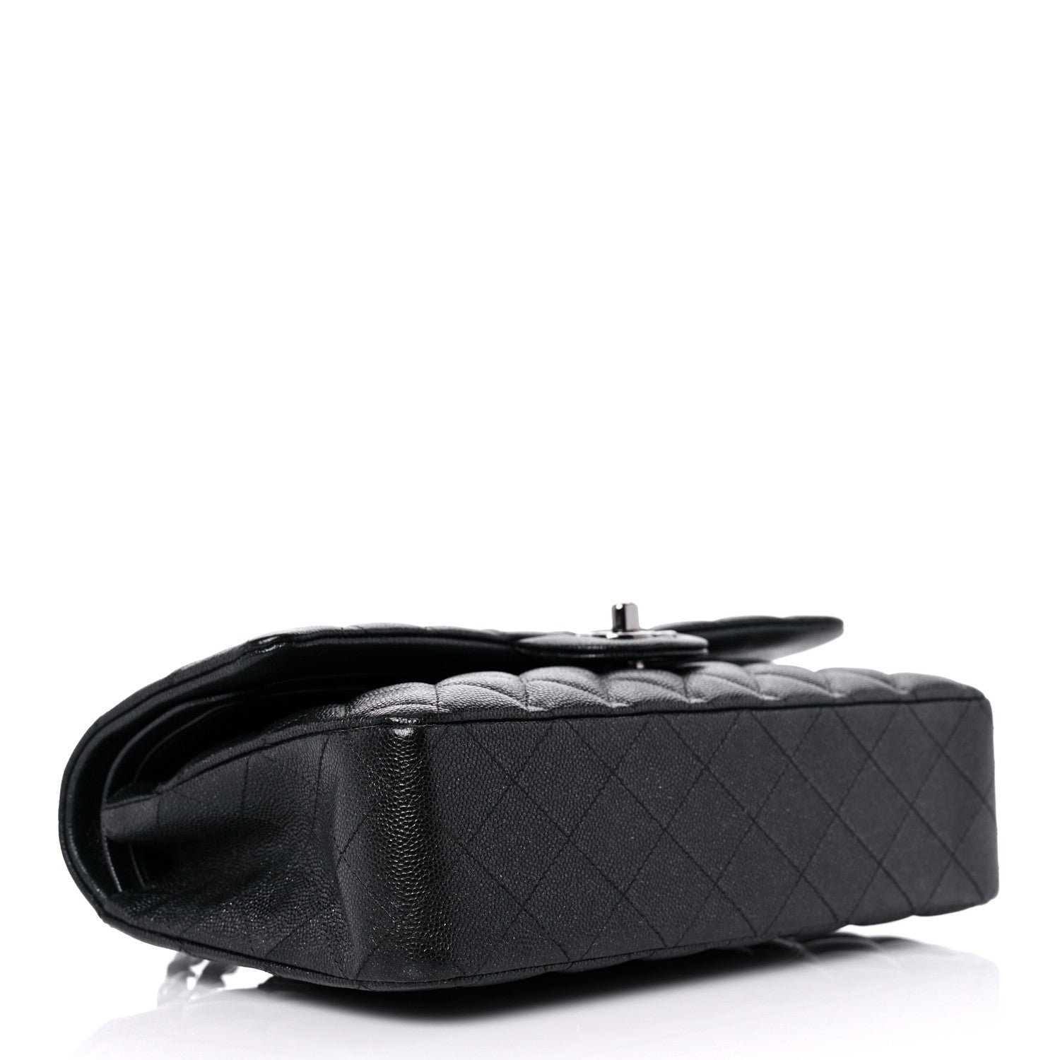 Chanel Metallic Caviar Quilted Medium Double Flap Dark Charcoal 4 of 10