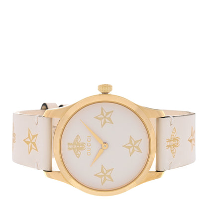Gucci Stainless Steel Calfskin 38mm G-Timeless Bee Star Quartz Watch White 2 of 5