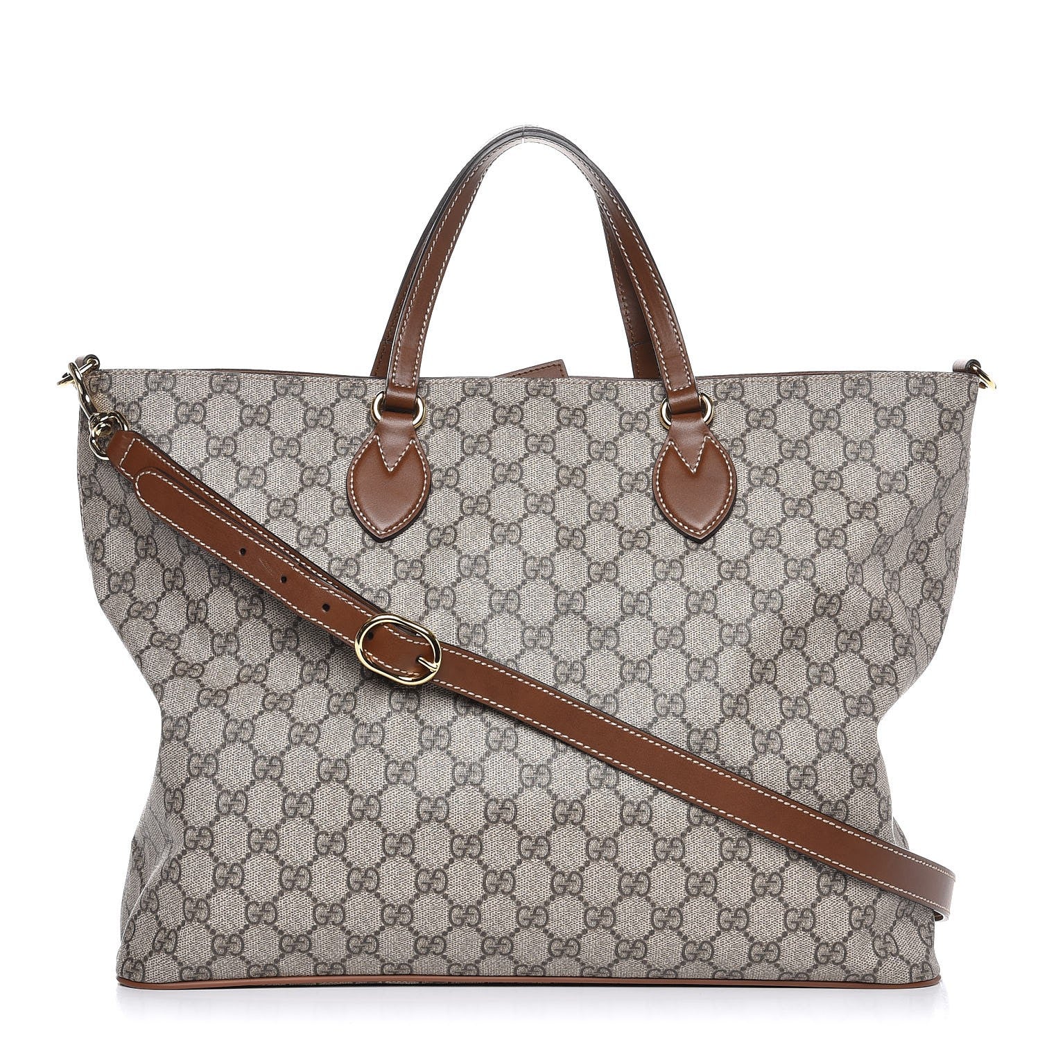 Gucci Soft GG Supreme Monogram Medium Crossbody Tote Beige Cuir 1 of 7