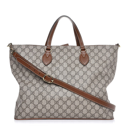 Gucci Soft GG Supreme Monogram Medium Crossbody Tote Beige Cuir 1 of 7