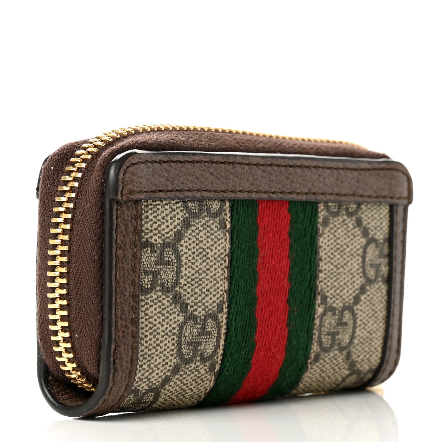 Gucci GG Supreme Monogram Web Ophidia Zip Around Key Case Beige New Acero 3 of 7