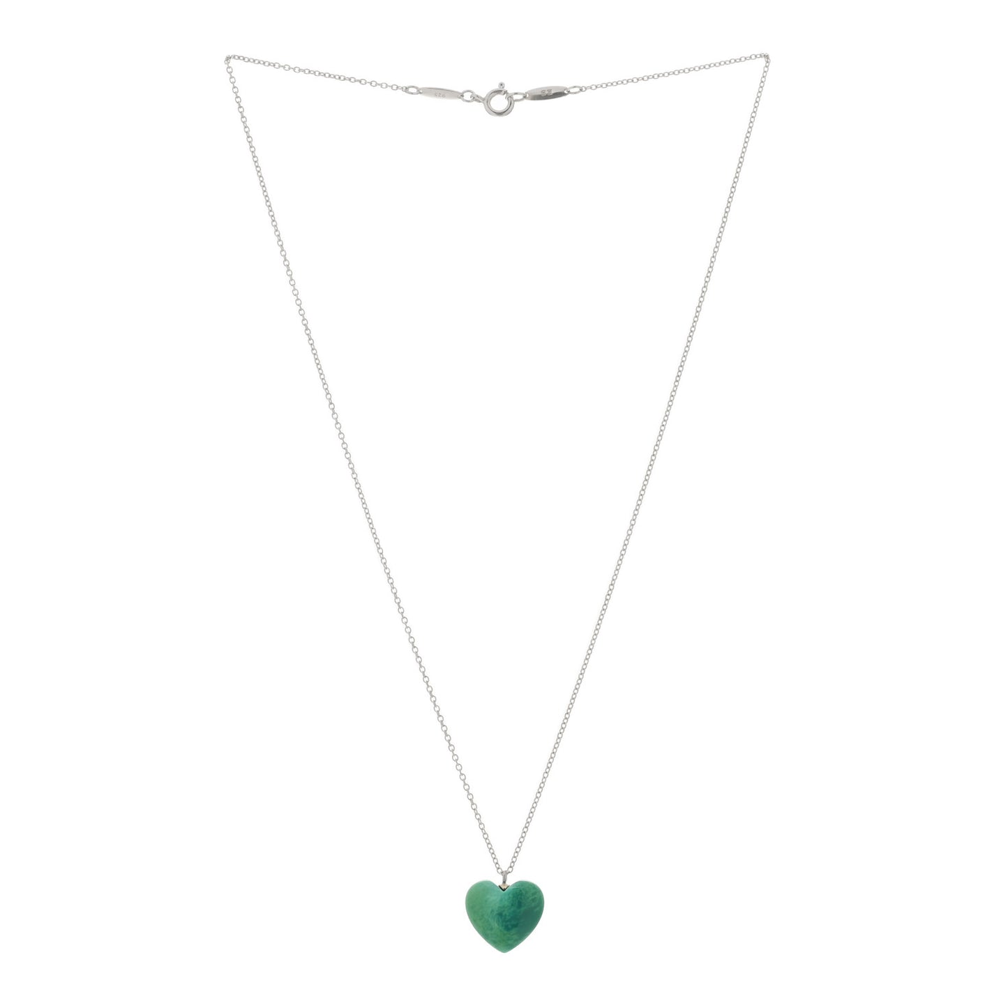 Sterling Silver Turquoise Heart Pendant Necklace