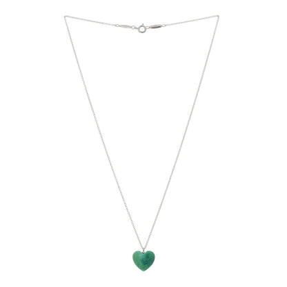 Tiffany Sterling Silver Turquoise Heart Pendant Necklace 2 of 3