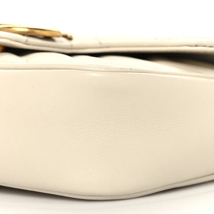 Gucci Calfskin Matelasse Super Mini GG Marmont Shoulder Bag White 10 of 10