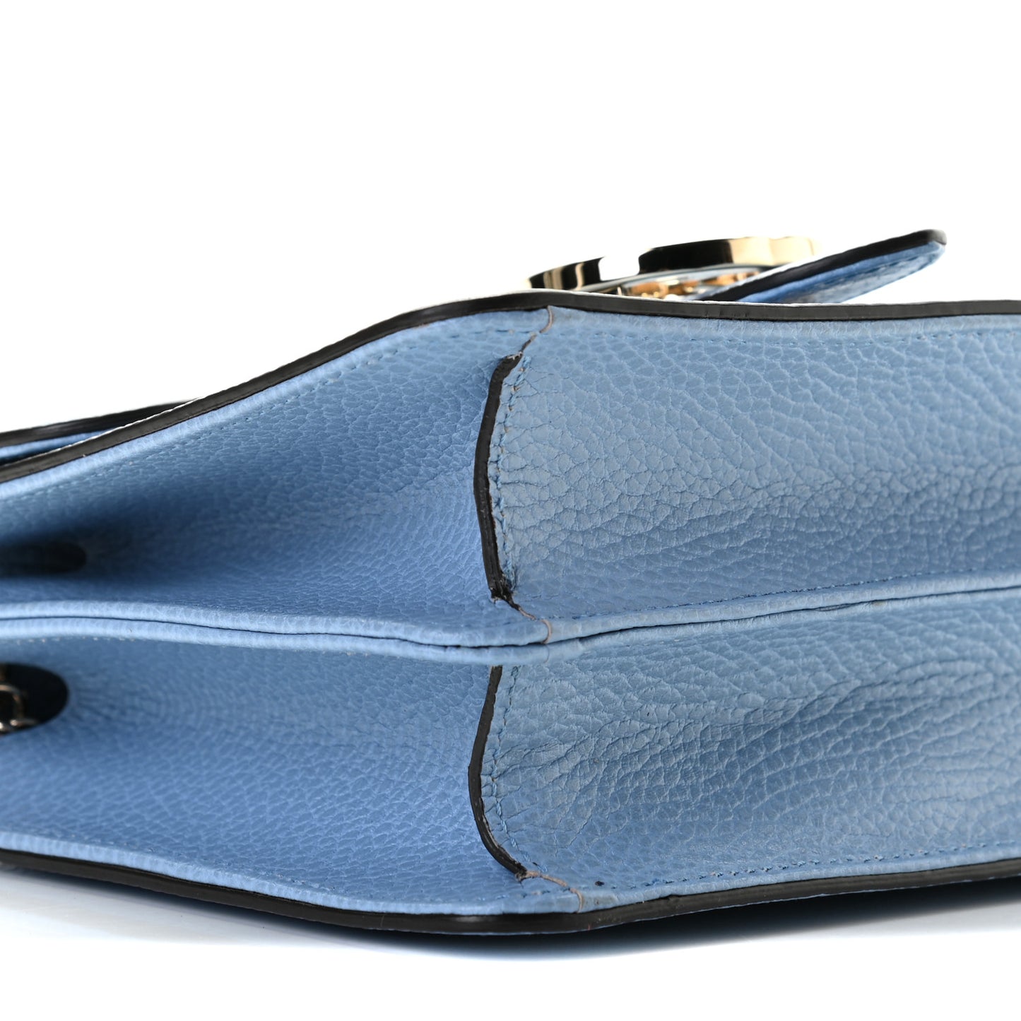 Dollar Calfskin Small Interlocking G Shoulder Bag Mineral Blue