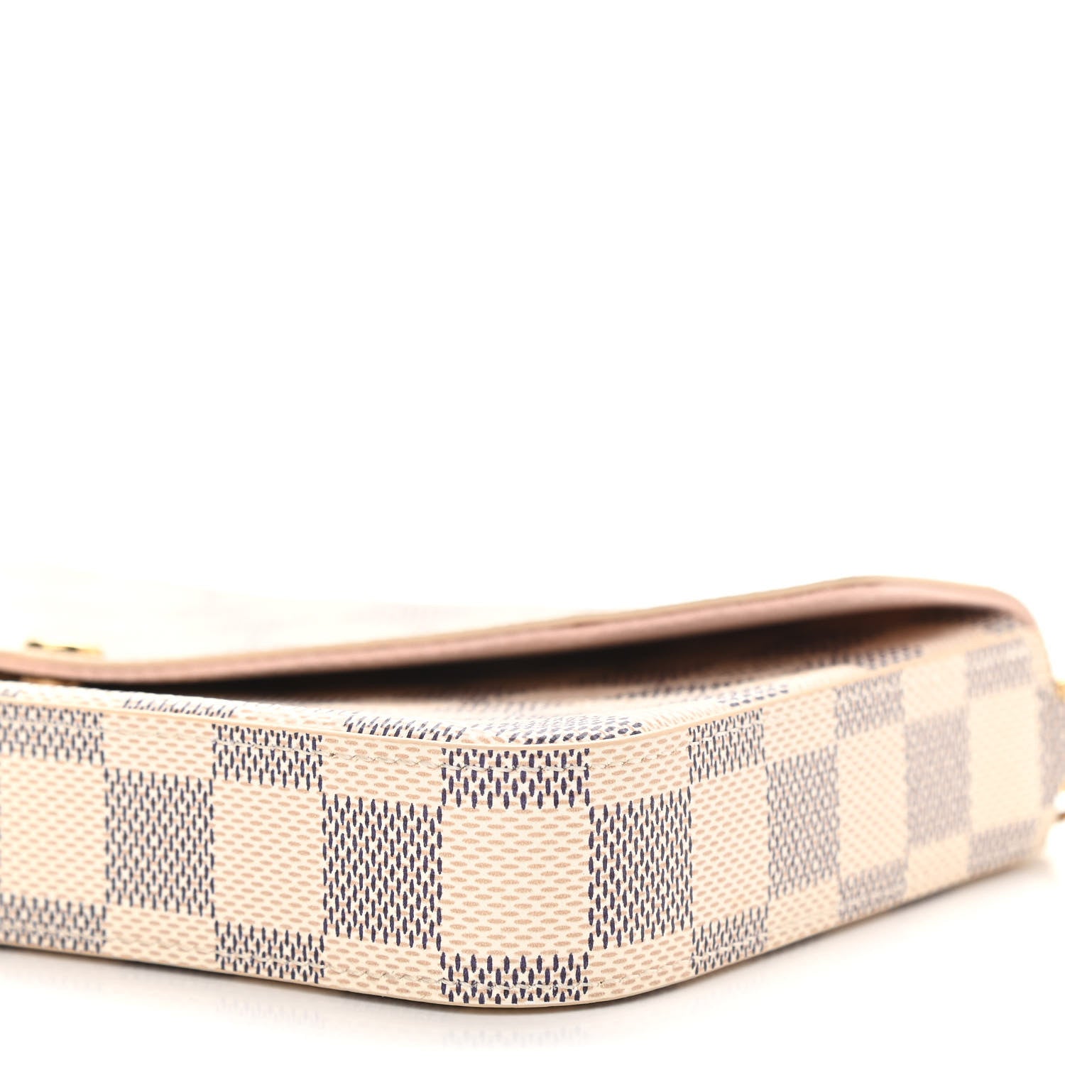 Louis Vuitton Damier Azur Pochette Felicie Chain Wallet Rose Ballerine 9 of 10