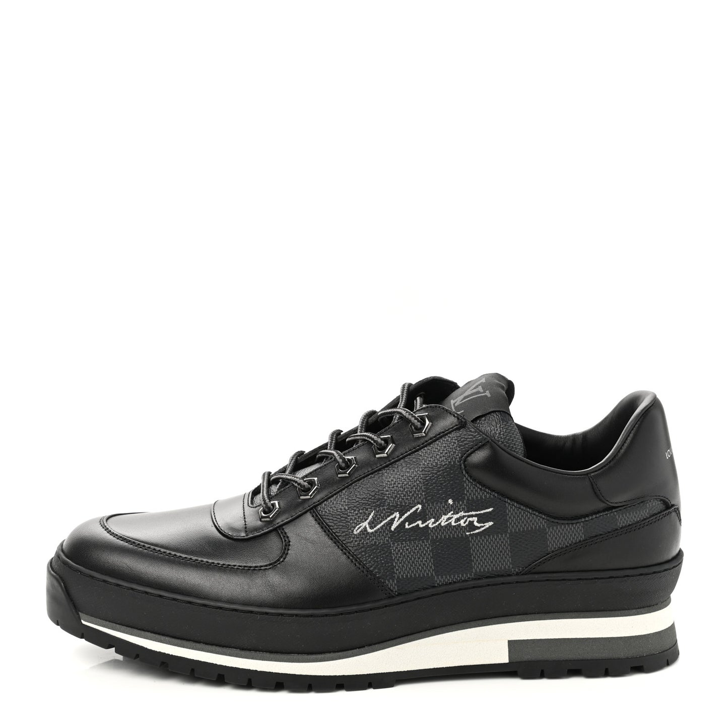 Calfskin Damier Graphite Harlem Sneakers 8 Black