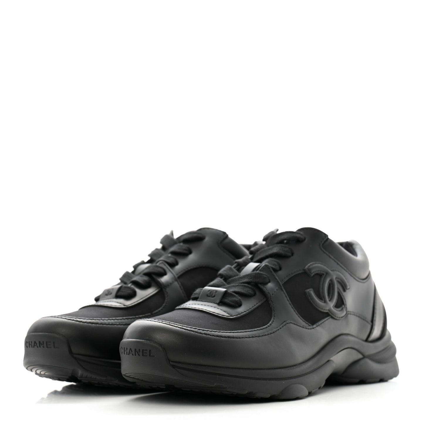 Lambskin Fabric CC Uniform Mens Sneakers 40 Black