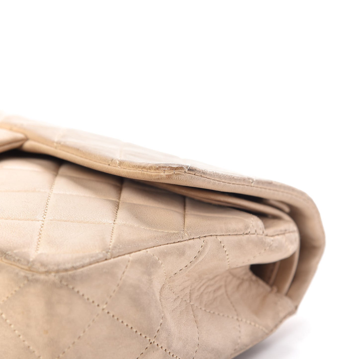 Lambskin Quilted Small Double Flap Beige