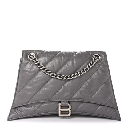 Balenciaga Crushed Calfskin Quilted Medium Crush Chain Bag Dark Grey 1 of 13