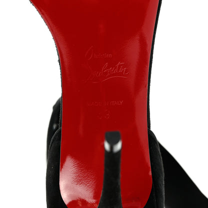 Christian Louboutin Veau Velours Silk Bow Torrida Alta 100 Sandals 39 Black 6 of 9