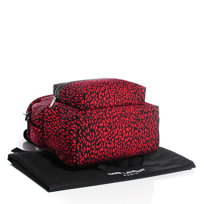 Saint Laurent Printed Canvas Leopard Hunting Backpack Red 4 of 9